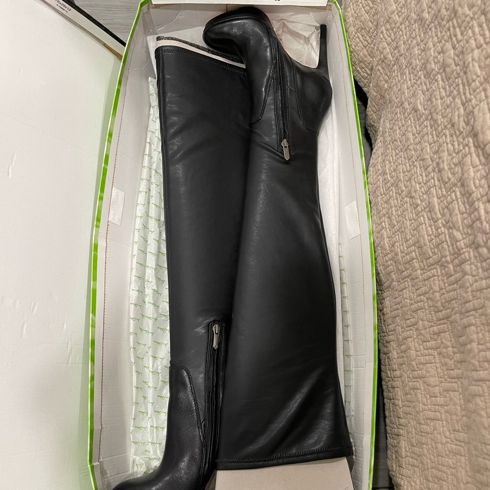 Sam Edelman Amber Black Leather Boot 6 1/2 New